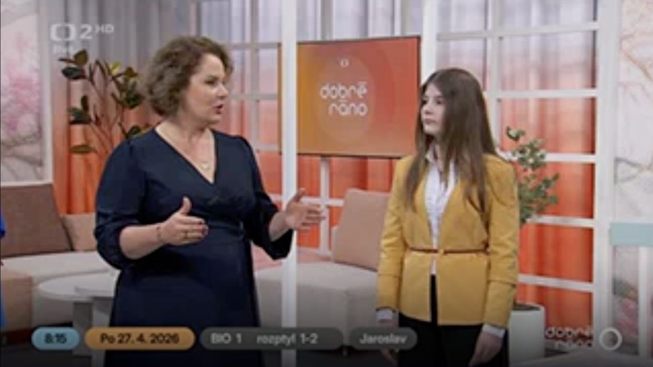 Marta Hlávková v pořadu Dobré ráno na ČT2 dne 27. dubna 2026